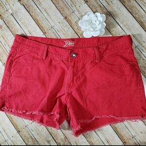Old Navy Red Cut Off Jean Shorts Booty Women's 4 Denim Summer Casual Cute EUC